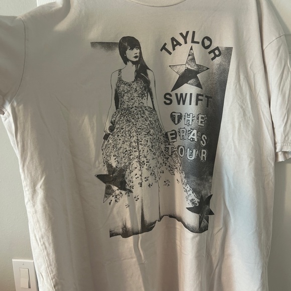Taylor Swift Tops - Taylor Swift The Eras Tour - White Oversized Distressed Tee